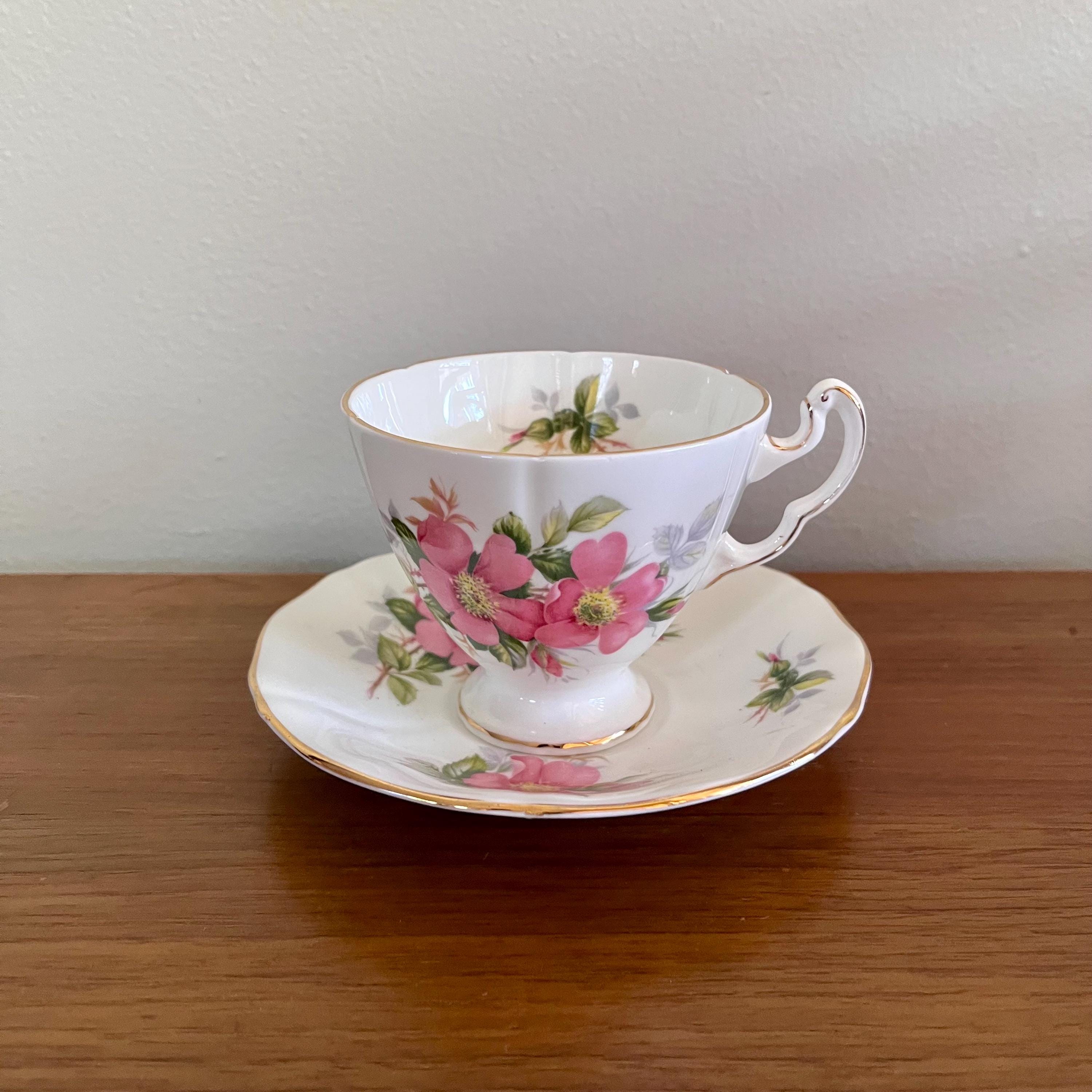 Royal Adderley Prairie Rose Tea Cup and Saucer: Canadian