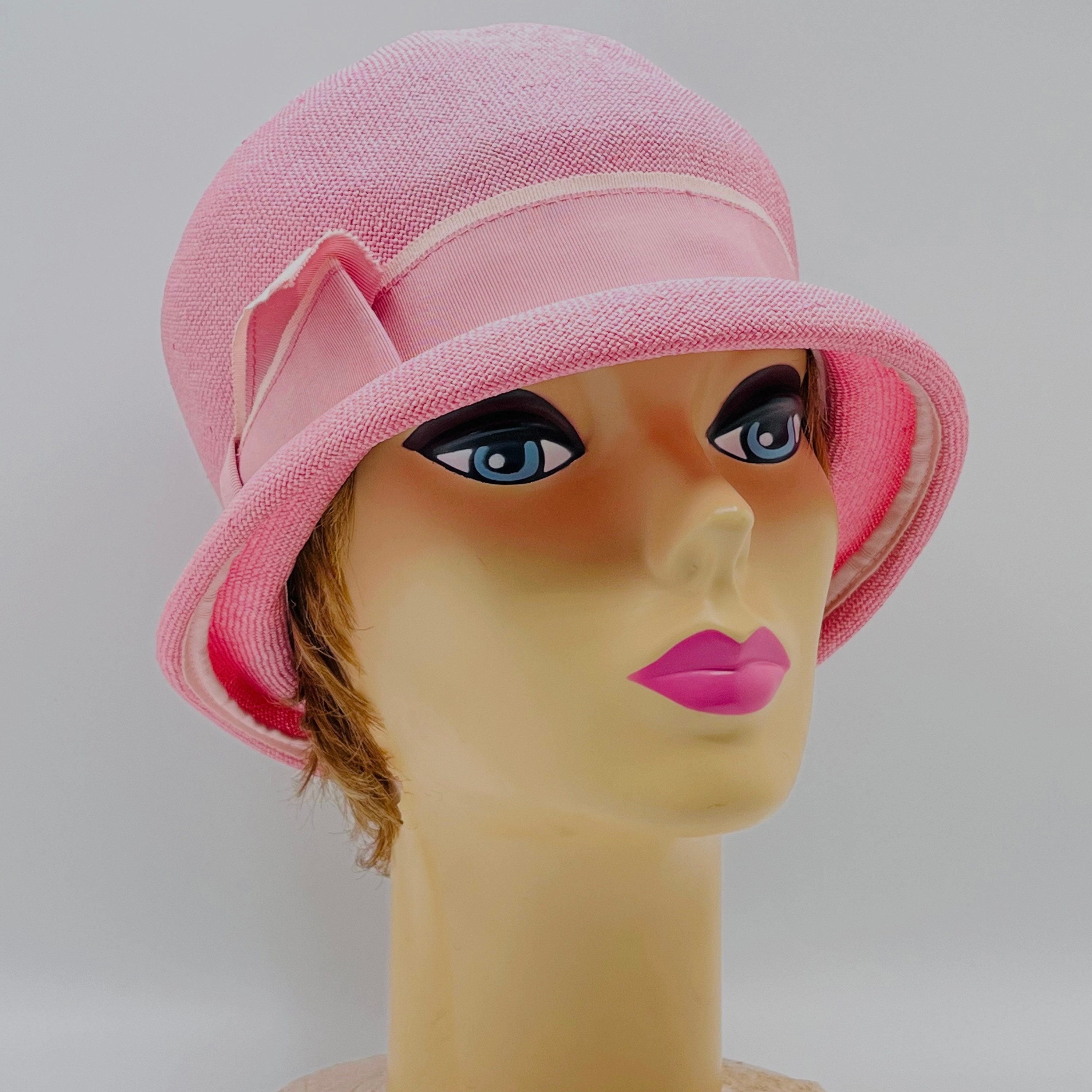 Vintage 1950-60 Blush Pink Woven Bucket Hat with box Vintage Pink Straw Hat - Etsy main image 4