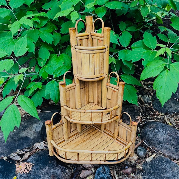 Wicker Corner Shelf Etsy