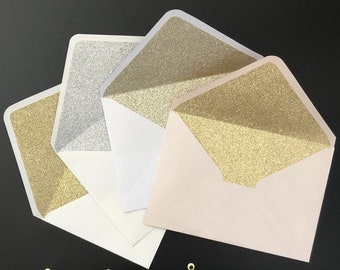 Hochzeitseinladung Briefumschläge mit Glitzer Liner