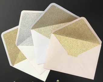 Wedding Invitation Envelopes with Glitter Liner