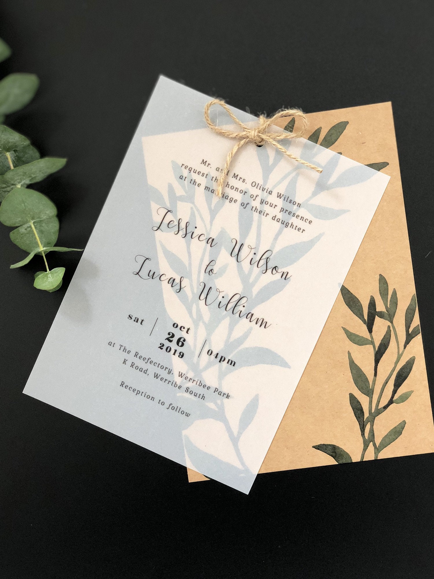 Aurore Vellum Wedding Invitations – Paradise Invitations