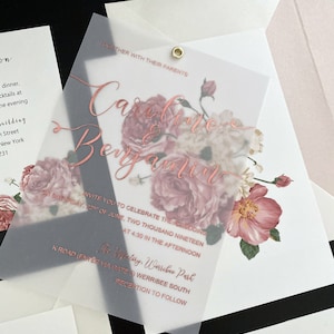 Dusty Rose Hochzeitseinladungen mit roségoldenen Foliendruck-freien RSVP-Karten