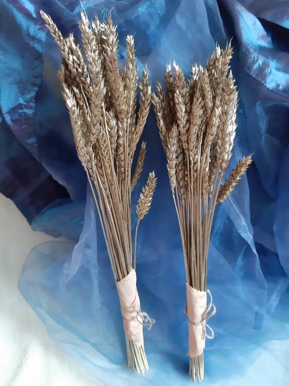 1 Bouquet Purple Natural Dried Wheat Flowers Home Decor Barley Dried Flowers