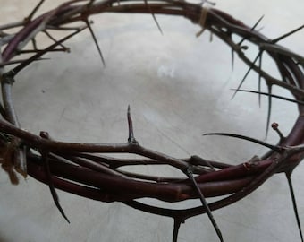 Natural crown of thorns sharp wreath crataegus thorn wreath for easter church religious crucifixion decoration hoop natural ring crataegus