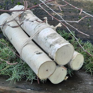 White birch branches logs 8"birch firewood birch tree pole fireplace logs mantel birch log fireplace decor birch forest decor candle colder