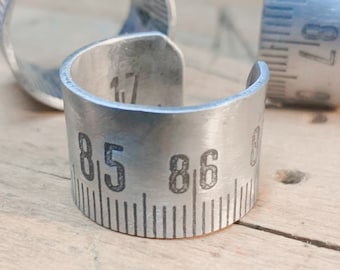 BESTSELLER!!! Vintage Aluminum Workshop Measuring Tapes, Recycled Jewelry, Upcycled Rings, Gift Ideas, Vintage, Made in France, Unisex