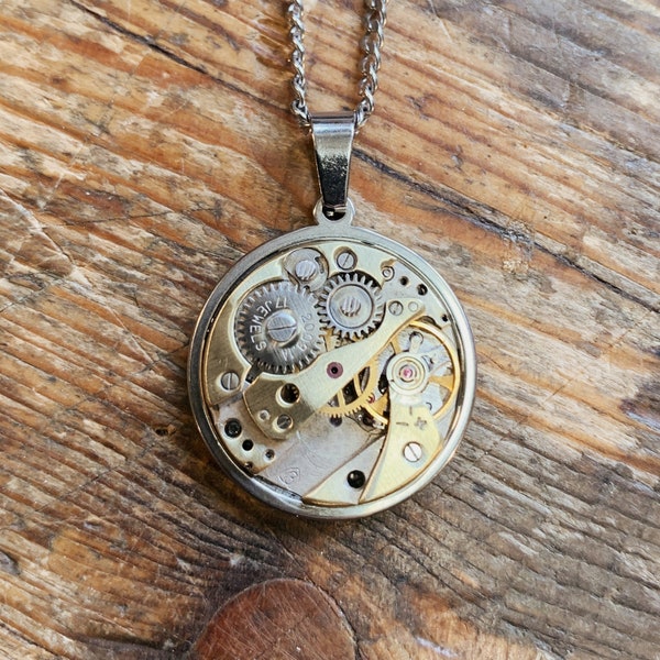 NEW !!! Pendentif mécanisme - Medaille - Steampunk - Ernest et Célestin