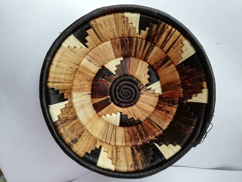 On African Woven Wall Baskets Basket Gift Decor Raffia Bowl Fruit
