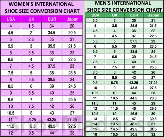 International Shoe Chart