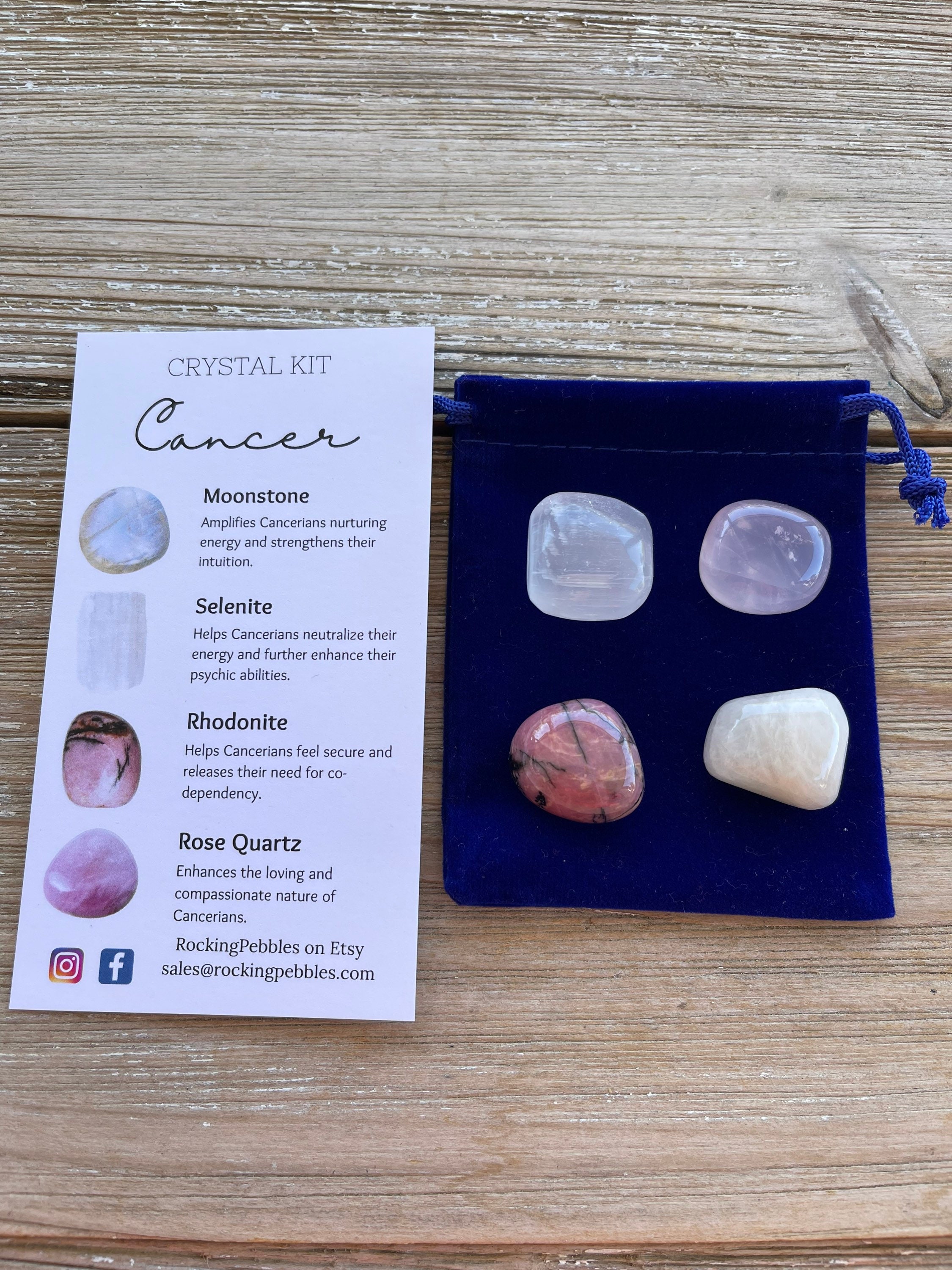 Zodiac Crystal Set for Cancerians: Healing Stones Gift Box - Etsy
