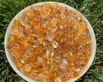 1 OZ Mini Citrine Tumbled Stones - Solar Plexus Chakra