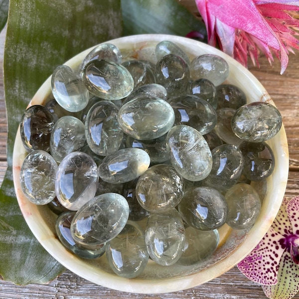 Prasiolite Tumbled Stone (0.8” - 1.2”) - Green Amethyst  - Healing Crystals and Stones