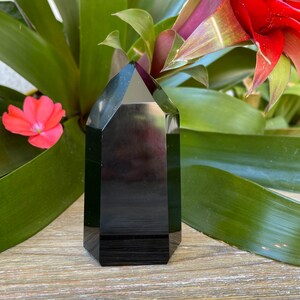 Black Obsidian Point (11 oz) - Black Obsidian - Obsidian Tower - Healing Crystals and Stones - Root Chakra