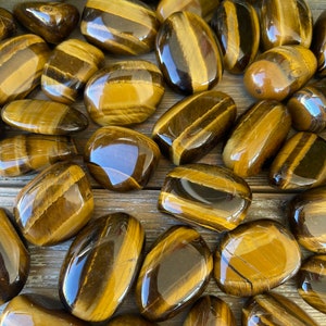 Tiger Eye Tumbled Stones - Golden Tiger Eye - Healing Crystals and Stones - Solar Plexus Chakra