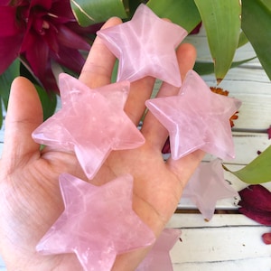 Hand Carved Rose Quartz Stars - Crystal Stars - Rose Quartz - Healing Stones