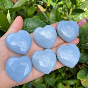 Angelite Heart (~1.5&quot;) - Angelite - Healing Crystals and Stones