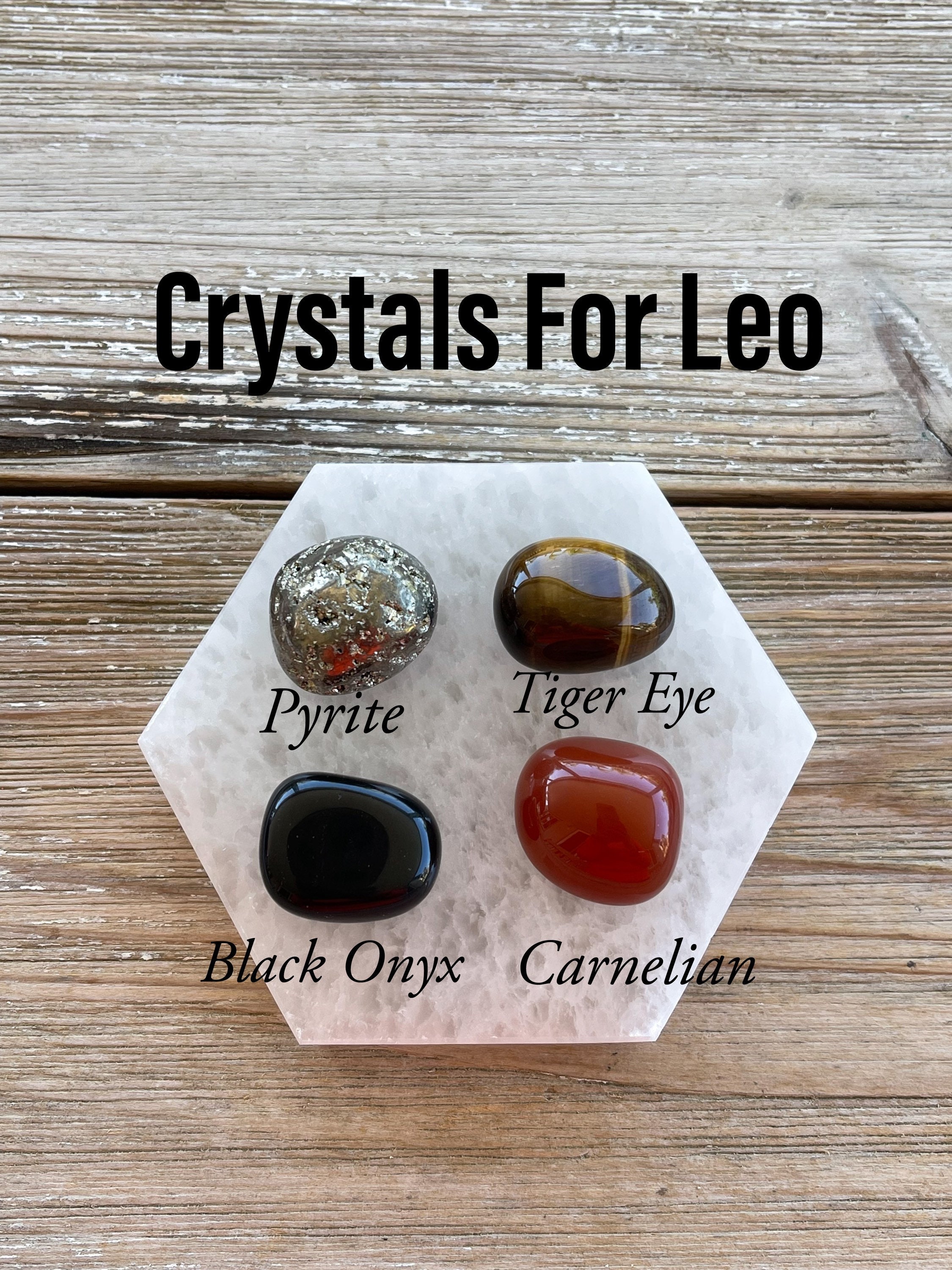 Leo Zodiac Crystal Set: Pyrite, Tiger Eye, Onyx, Carnelian - Etsy