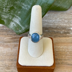 Aquamarine Ring（size 7.5）- Sterling Silver Ring - Aquamarine - Healing Crystals and Stones