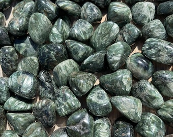 Seraphinite Tumbled Stones - Tumbled Seraphinite - Rare Stones - Healing Crystals and Stones