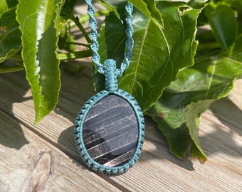 Hand Wrapped Hypersthene Pendant