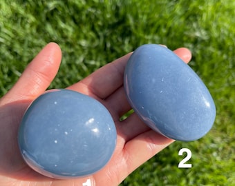 Large Angelite Stone – Healing Crystals, Throat Chakra