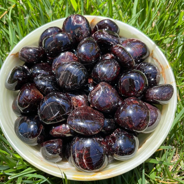 2 Red Garnet Tumbled Stones