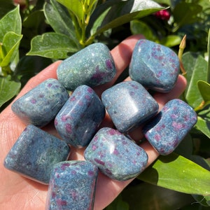 Ruby Kyanite Tumbled Stones(~1.2&quot;) - Tumbled Ruby Kyanite - Birthstone - Healing Crystals and Stones