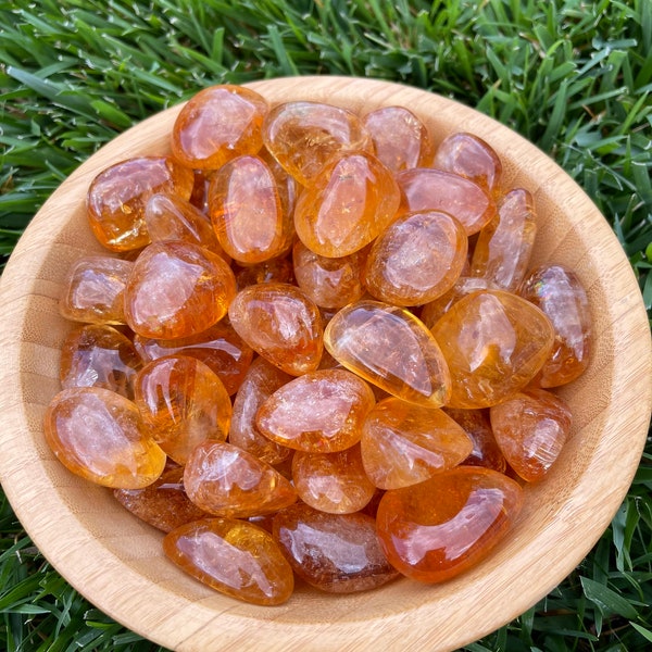 Citrine Tumbled Stones (~1" - 1.2”) - Citrine - Healing Crystals and Stones - Solar Plexus Chakra