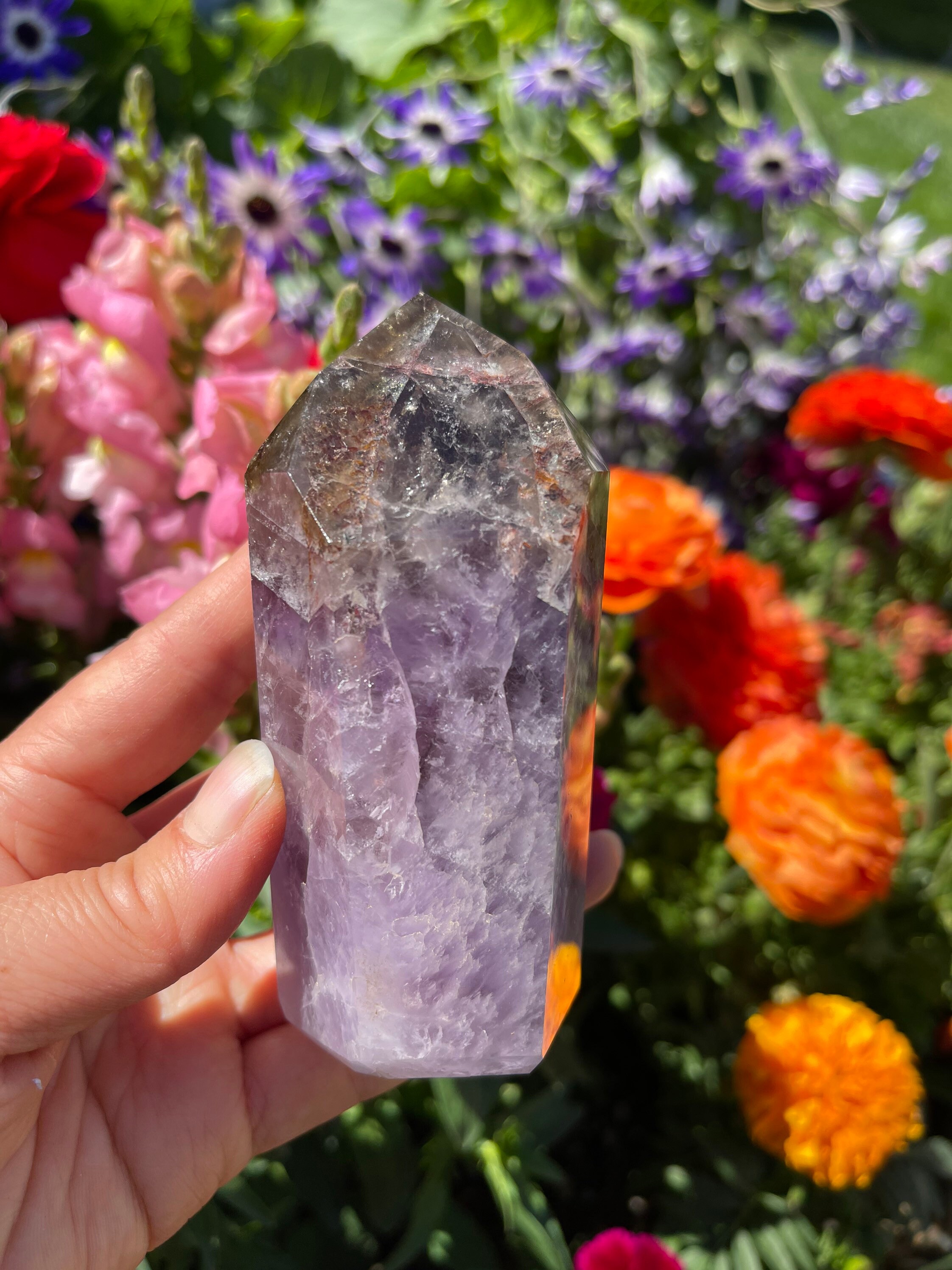 Super 7 Crystal Tower: Amethyst Cacoxenite Melody Stone - Etsy