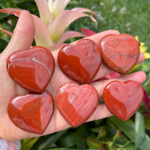 Large Red Jasper Heart (1.5&quot;) - Red Jasper - Healing Crystals and Stones - Root Chakra