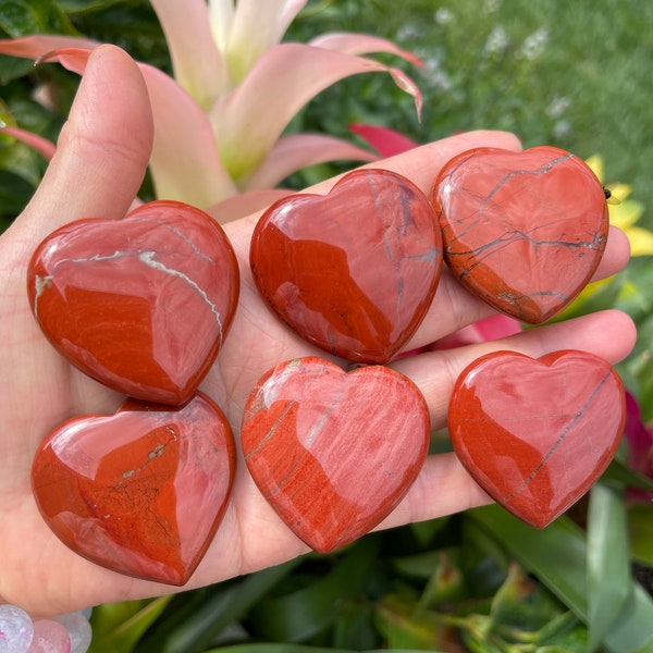 Large Red Jasper Heart (1.5") - Red Jasper - Healing Crystals and Stones - Root Chakra