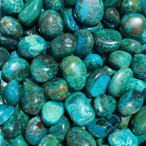 Chrysocolla Tumbled Stone  (1” - 1.4") - High Quality Chrysocolla - Healing Crystal and Gemstone - Chakra Heart Throat
