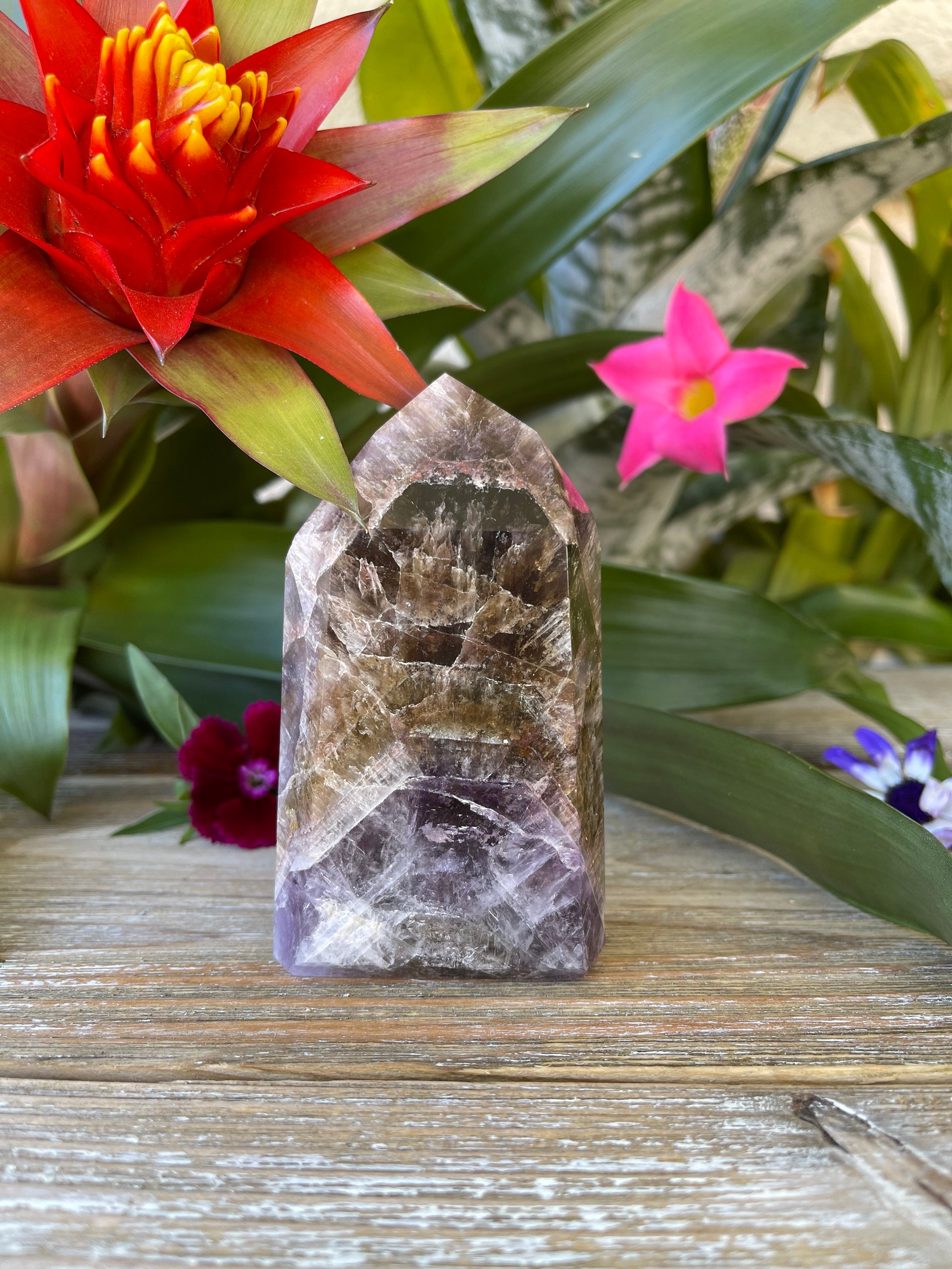 Super Seven Tower: Amethyst Cacoxenite Melody Stone, Healing