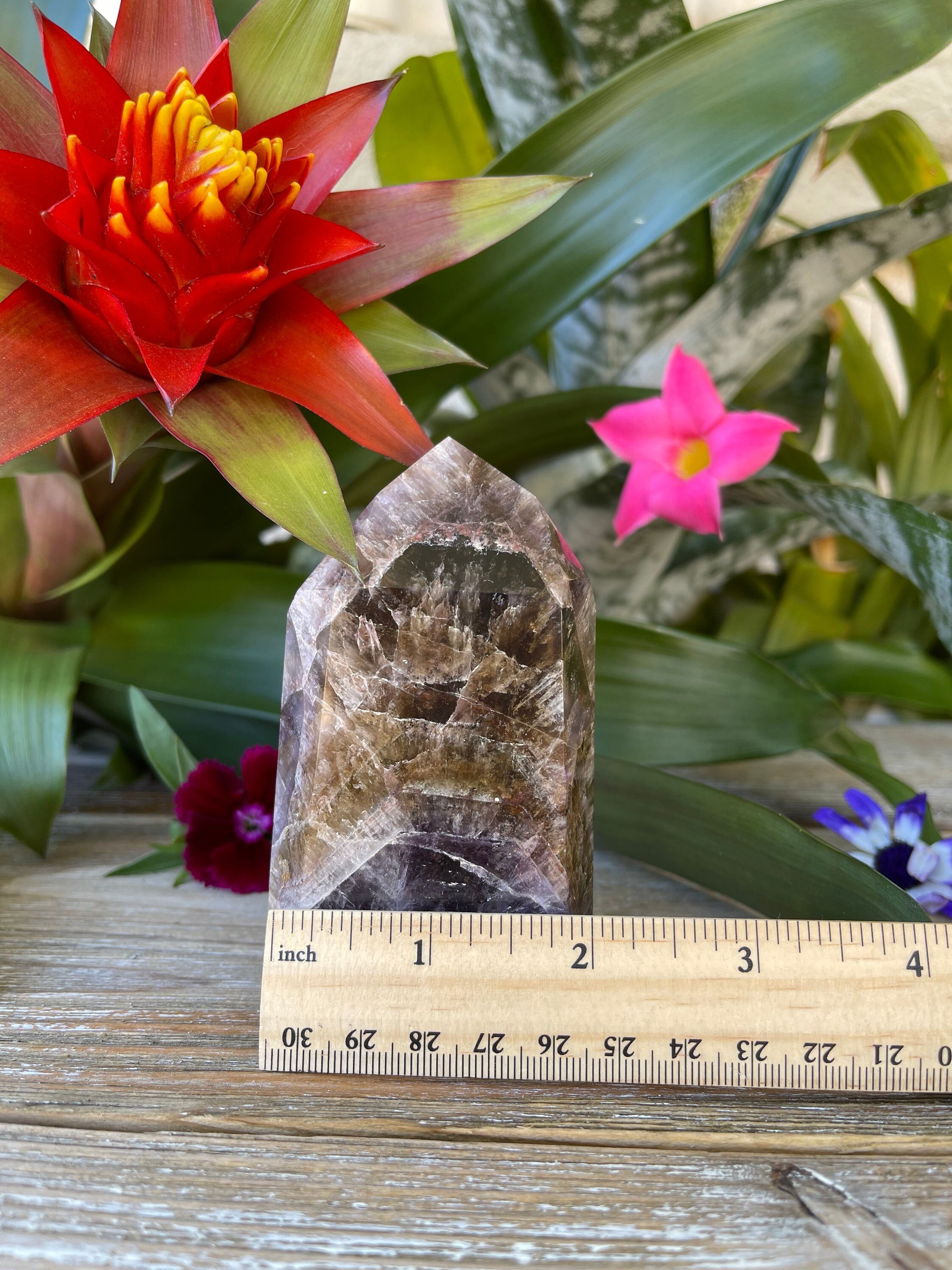 Super Seven Tower: Amethyst Cacoxenite Melody Stone, Healing