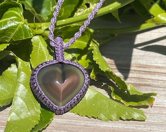 Hand Wrapped Rainbow Obsidian Pendant
