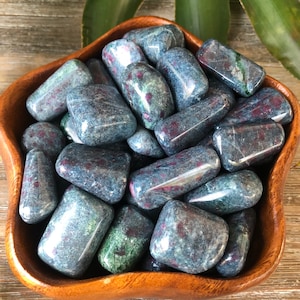 Ruby in Kyanite Tumbled Stone - Tumbled Ruby in Kyanite - Birthstone - Healing Crystals and Stones
