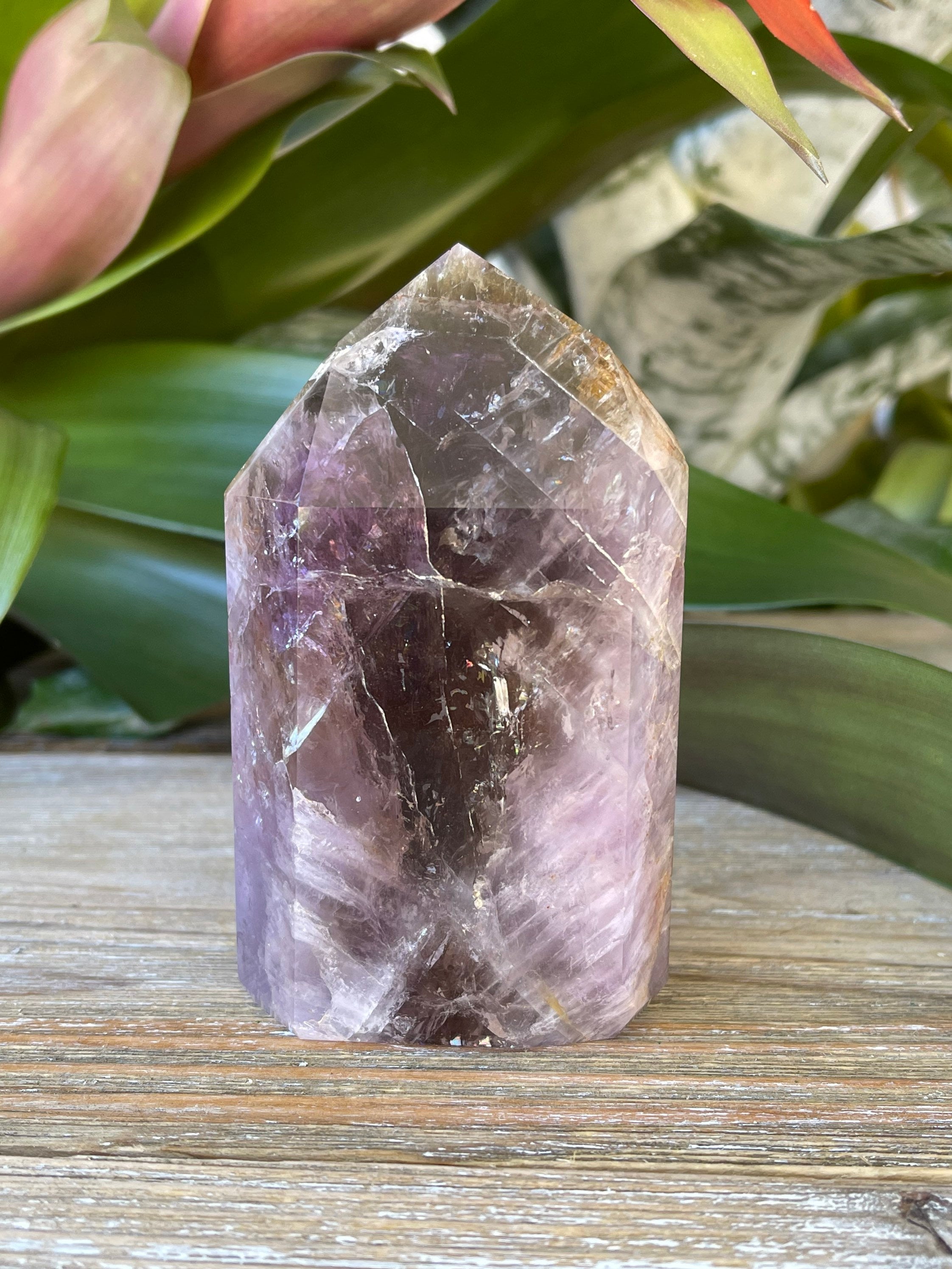 Amethys stone アメジストストーン Super 7 Tower: Amethyst Cacoxenite Melody Stone, Healing Crystal