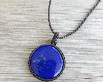 Macrame Lapis Pendant