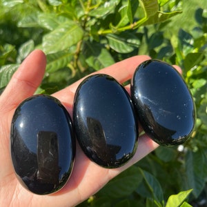 Black Obsidian Palm Stones