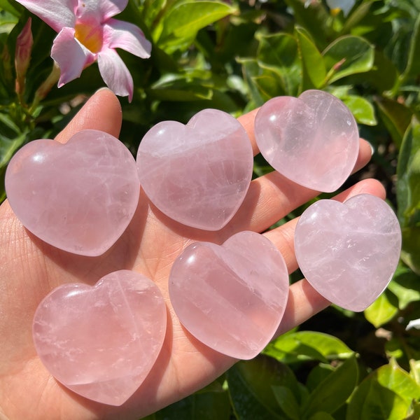 Rose Quartz Heart (~1.5") -  Rose Quartz - Healing Crystals and Stones - Heart Chakra