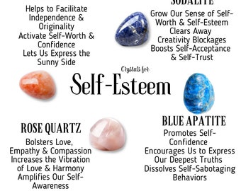 Crystal Set - Crystals for Self-esteem - Rose Quartz - Sodalite