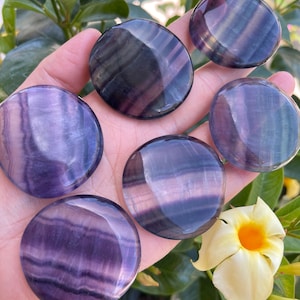 Rainbow Fluorite Smooth Stones - Blue and Purple Fluorite - Healing Crystals and Stones - Heart Chakra