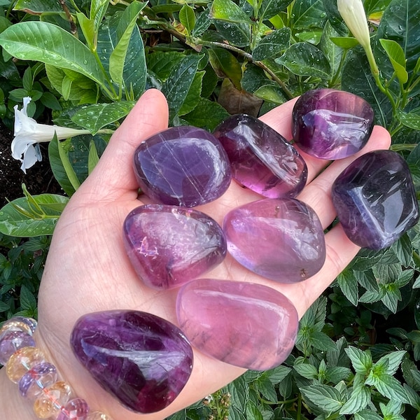 Purple Fluorite Tumbled Stones - Fluorite Purple - Healing Crystals and Stones