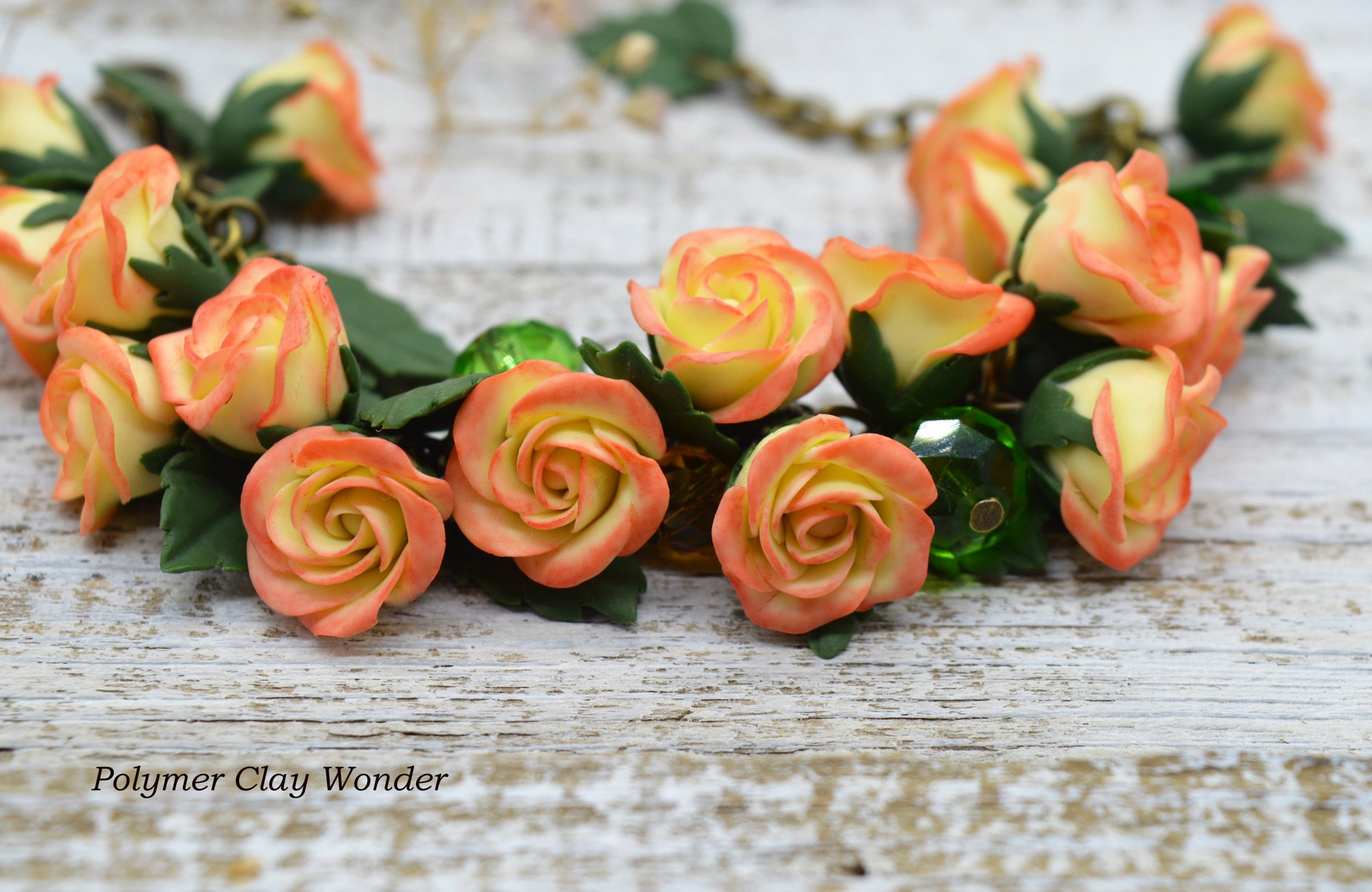 Yellow Rose Bracelet Polymer Clay Jewelry Realistic Flowers Etsy