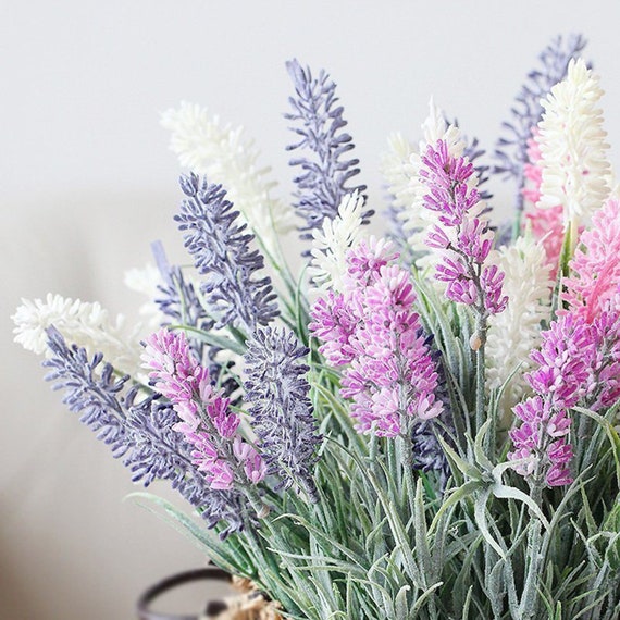 Artificial Lavender Silk Lavender Flower Bunch of 7 Stem Etsy