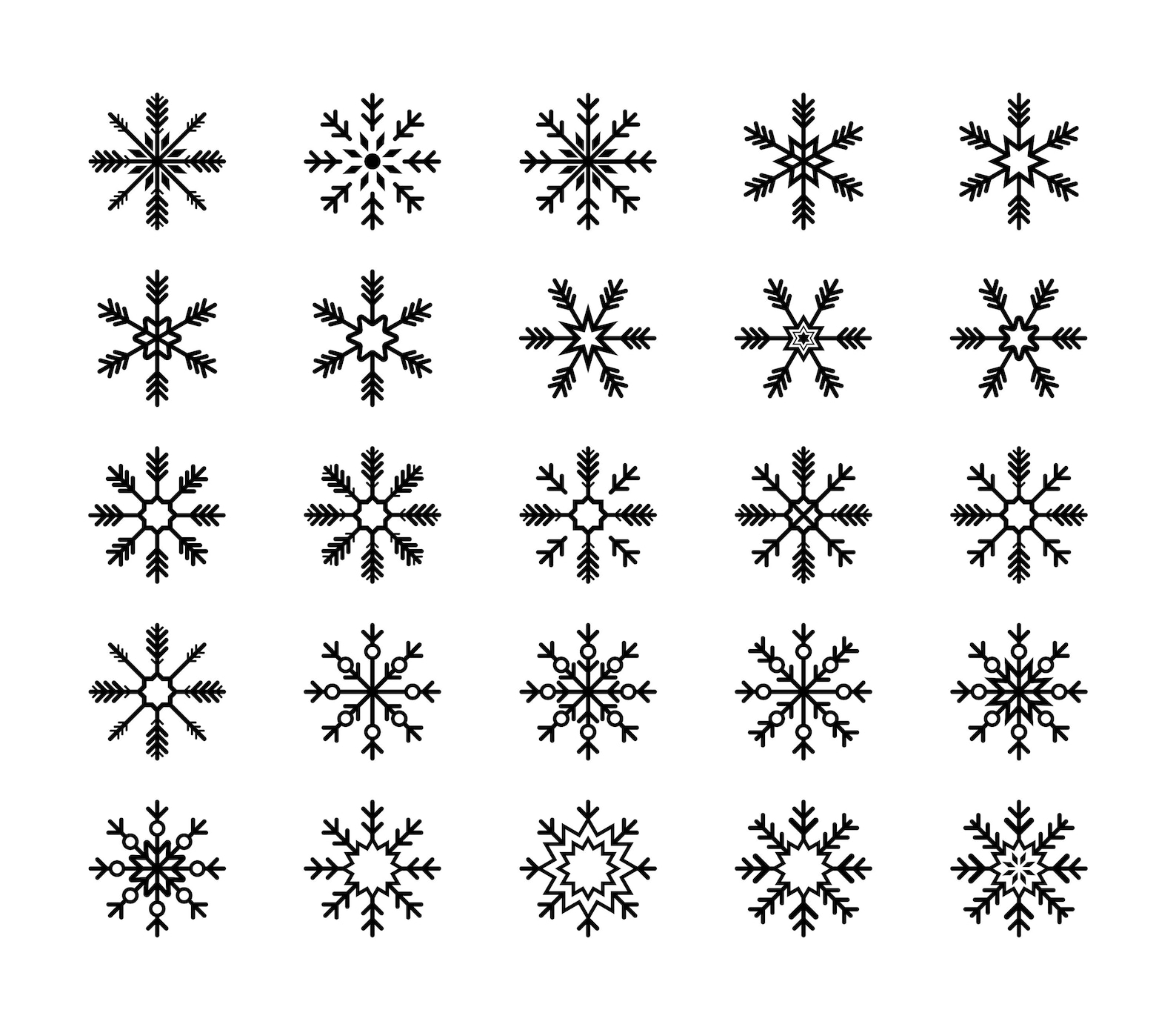 Snowflake SVG Bundle Christmas SVG Winter SVG Snowflakes Etsy