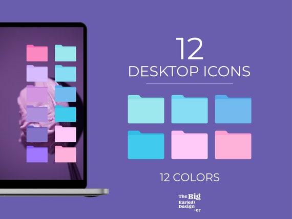 Aesthetic Candy Desktop Folder Icons Pack Macos And Windows Etsy