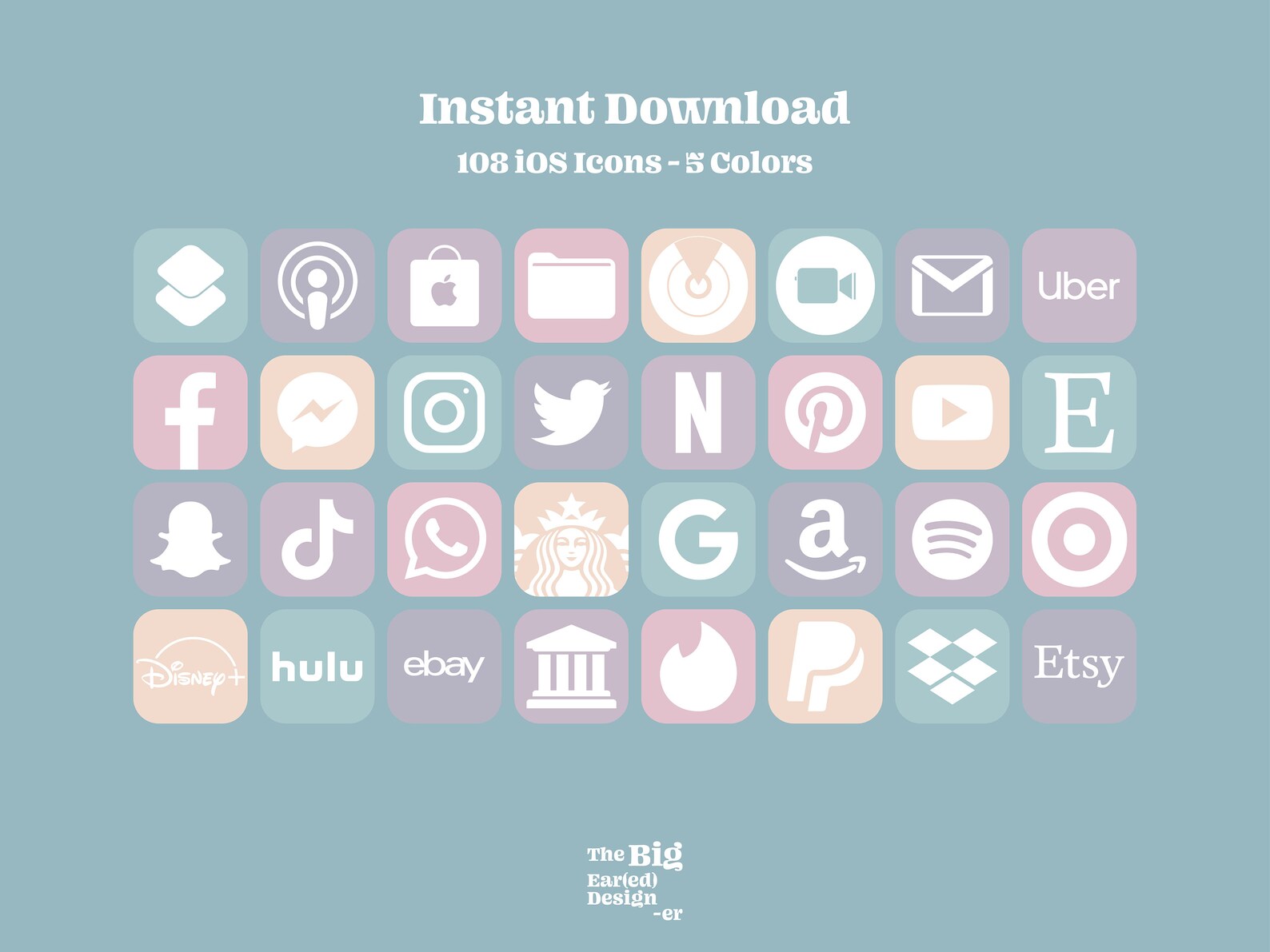Aesthetic Pastel Tones iOS 14 App Icons Pack 108 Icons 5 Etsy