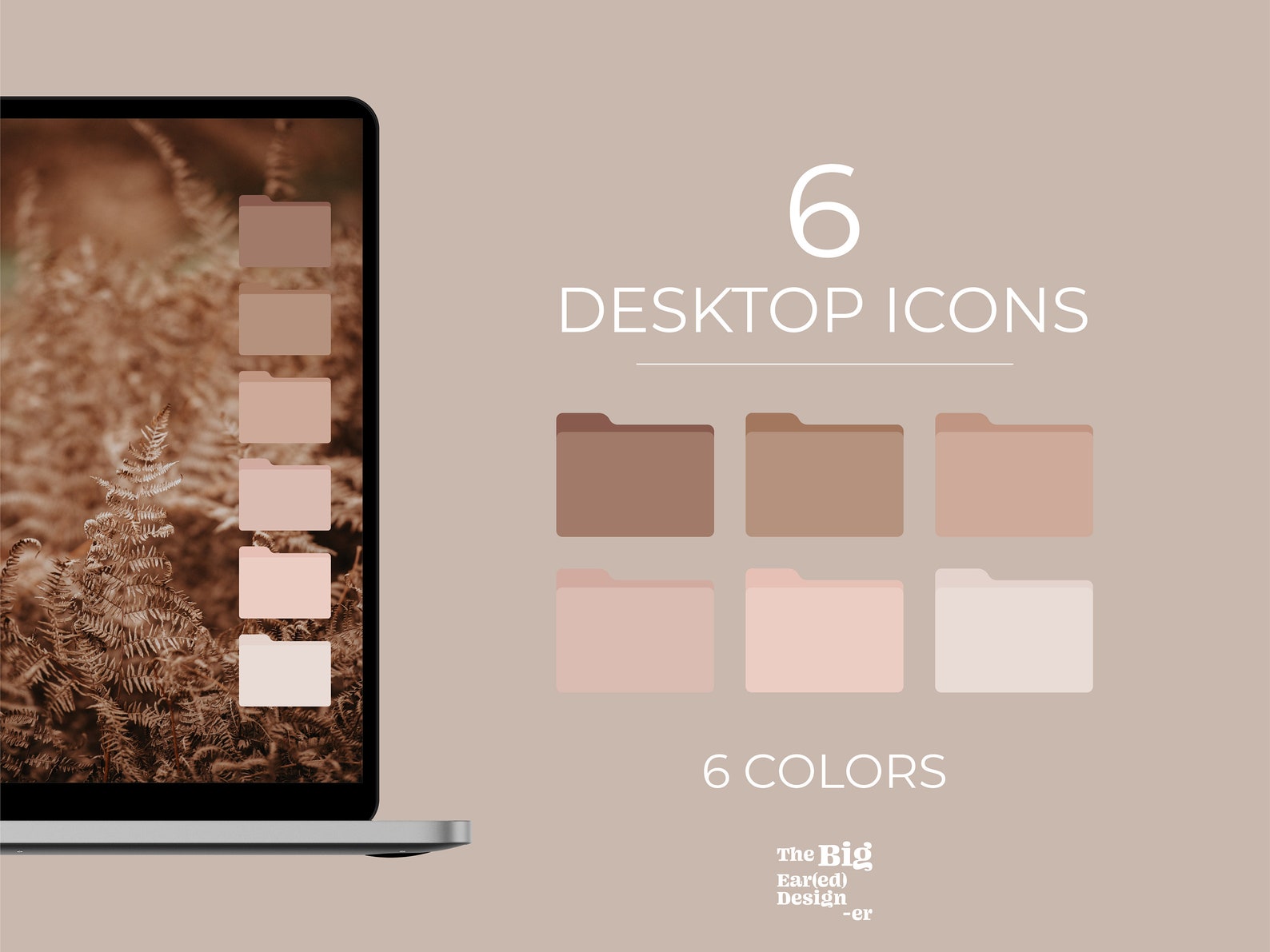 Aesthetic Neutrals Desktop Folder Icons Pack MacOS and | Etsy